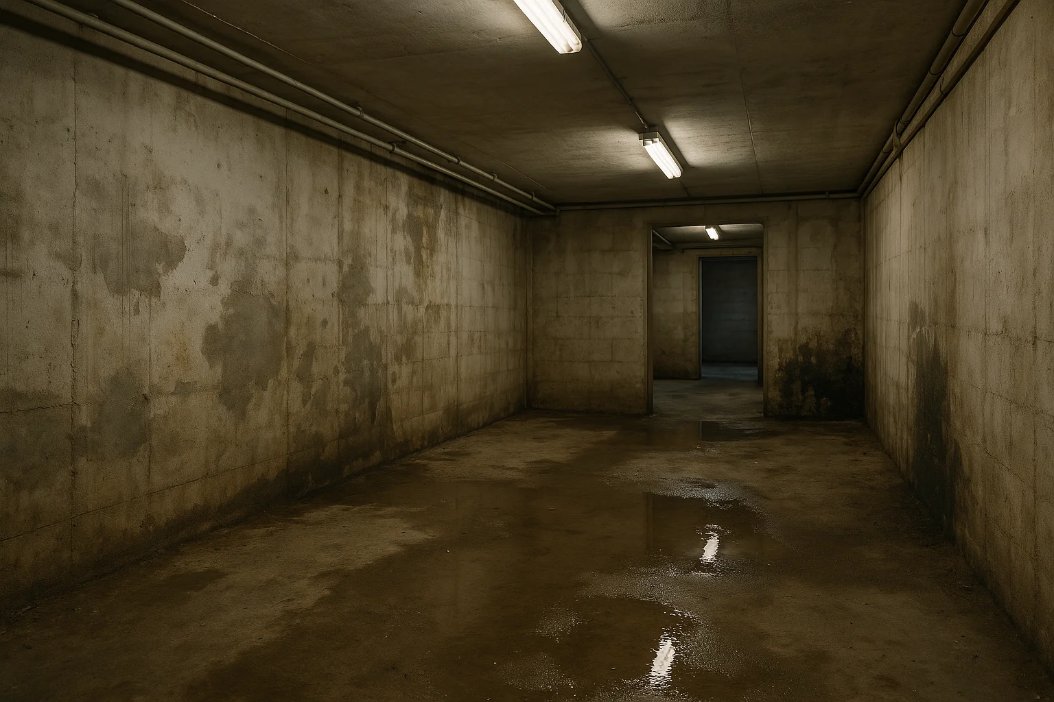 Subsol bloc înainte de hidroizolație - infiltrații și umezeală