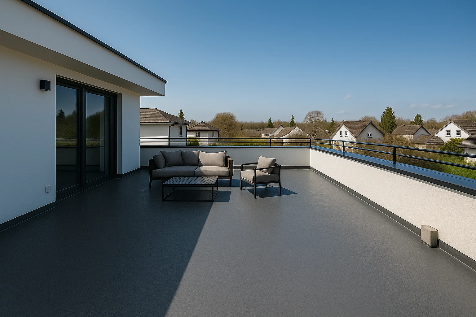 Terasă circulabilă Pipera după hidroizolație - perfect etanșă