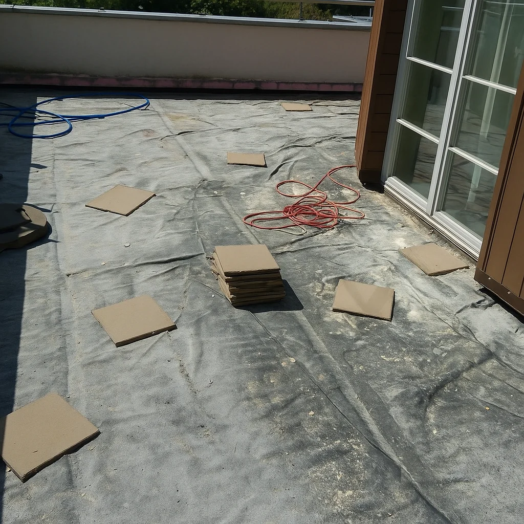 Probleme infiltrații terasă apartament Herăstrău - înainte de intervenție